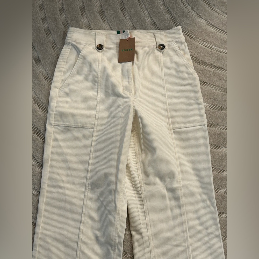 NWT Boden Pimlico Cord Pants in Ivory - Size 2 - Picture 3 of 11
